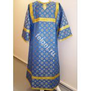 Стихарь длина 130 см. голубой с золотом, из шелка