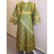 Стихарь длина 135 см. зеленое с золотом, из шелка