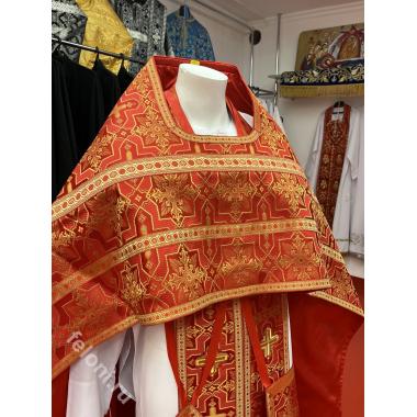 Облачение иерейское,90/145,красное с золотом, из парчи