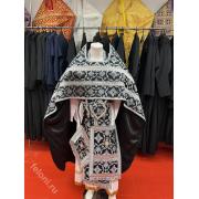 Облачение иерейское,90/150,черное с серебром, парча