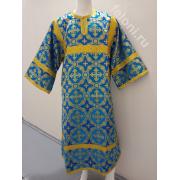 Стихарь длина 135 см. голубой с золотом, из шелка