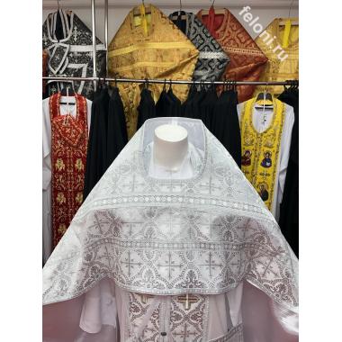 Облачение иерейское белое с серебром, шёлк